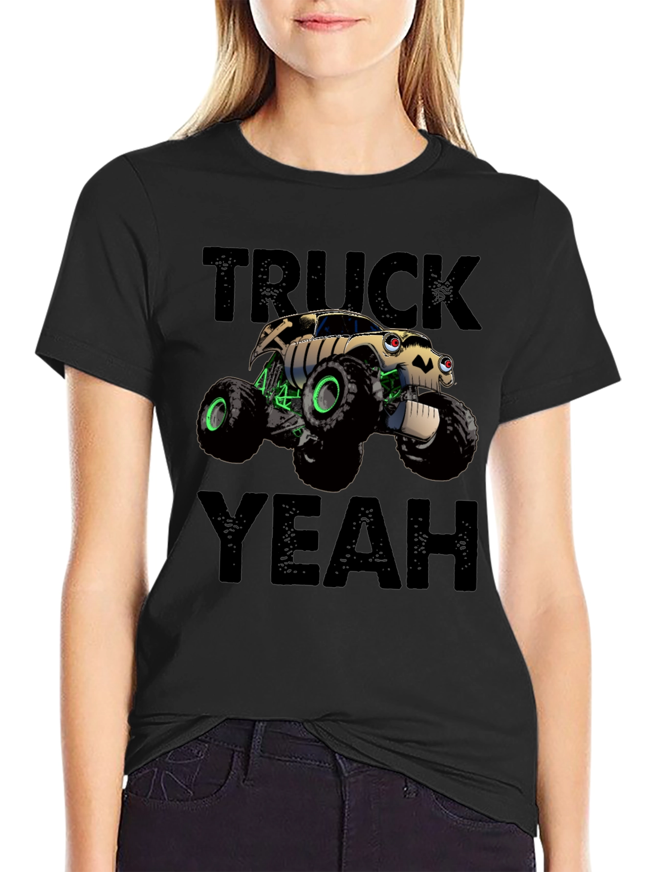 Truck Yeah Black Graphic Tee for Men