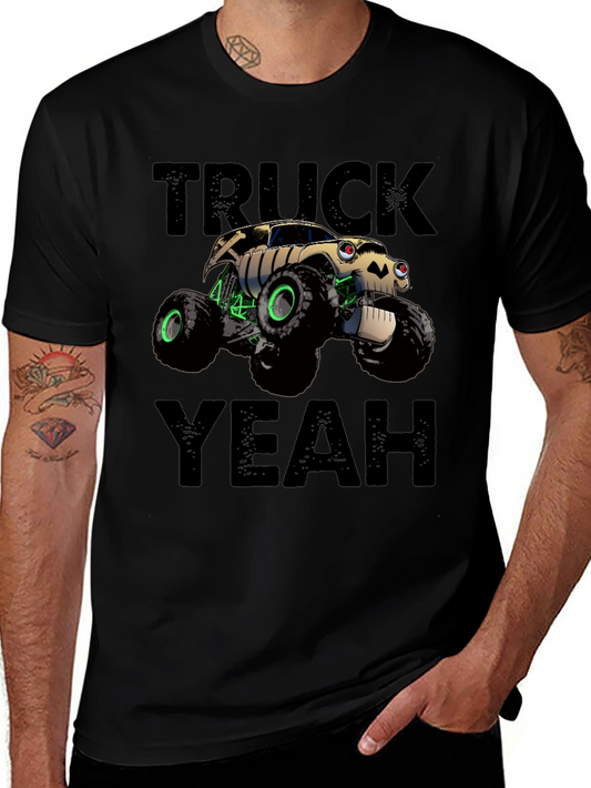 Truck Yeah Black Graphic Tee for Men