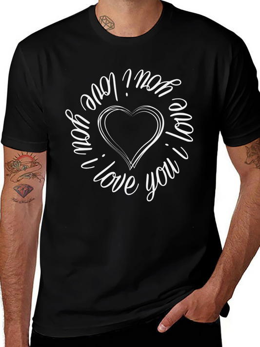I Love You Heart Graphic Tee - Black