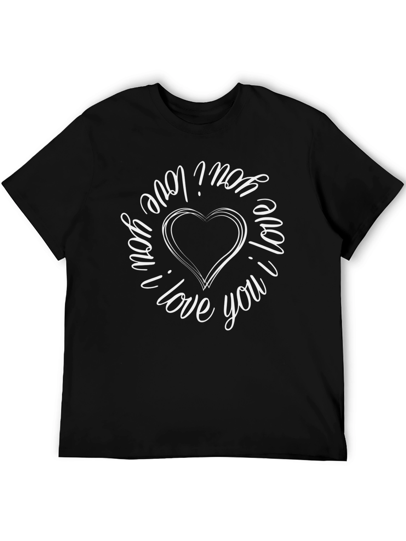 I Love You Heart Graphic Tee - Black