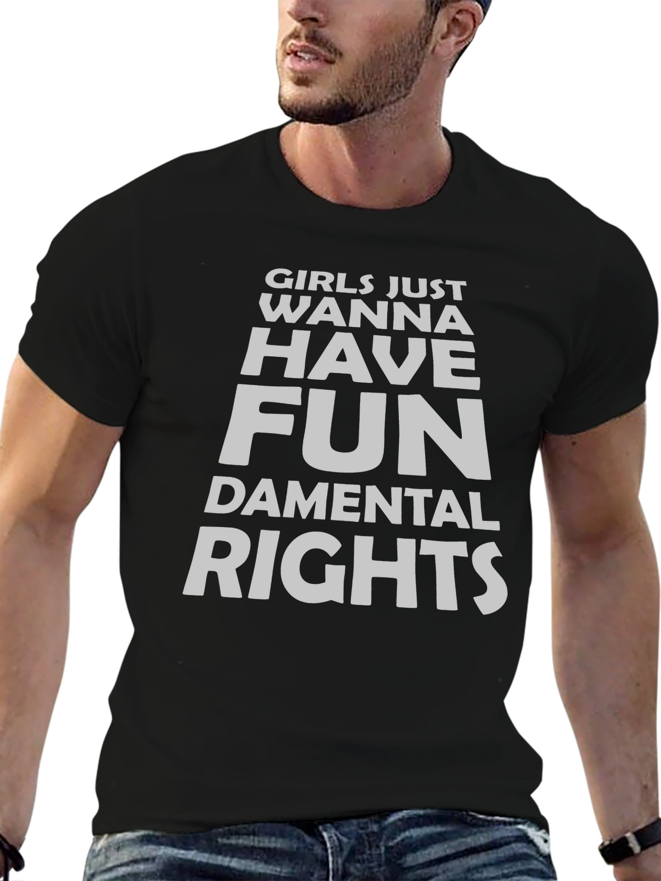 Girls Wanna Have Fun Rights T-Shirt - Black