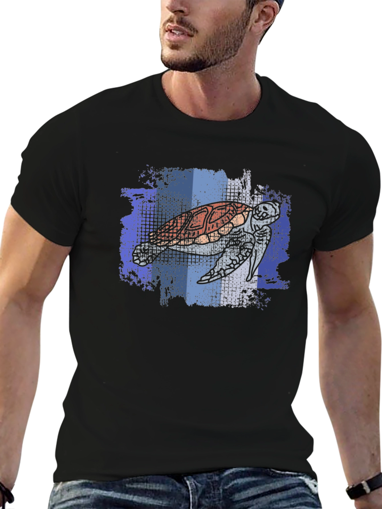 Sea Turtle Graphic Tee - Mens Black T-Shirt