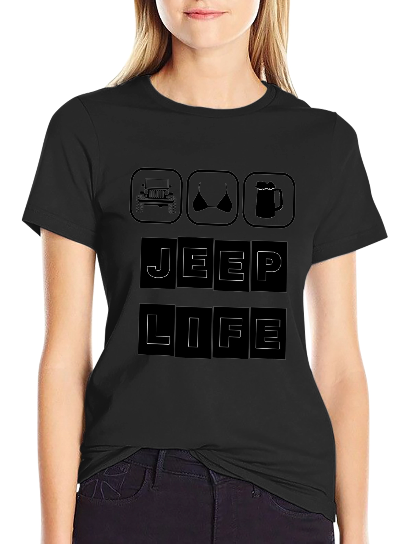 Jeep Life T-Shirt - Car Bikini Beer Design