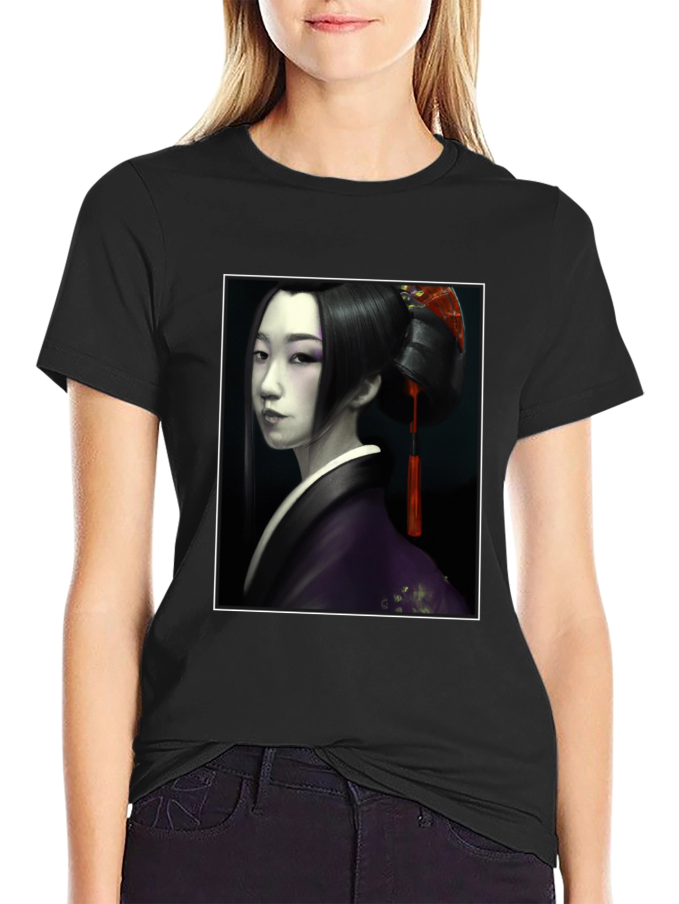 Geisha Graphic Tee - Unisex Black T-Shirt