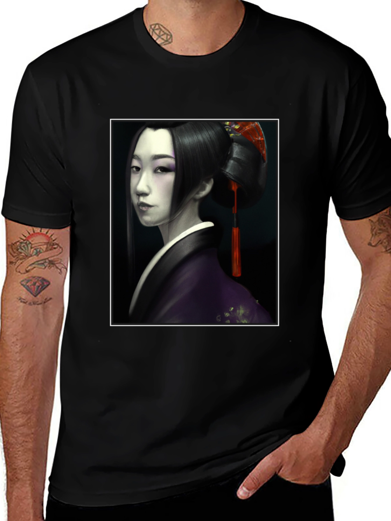 Geisha Graphic Tee - Unisex Black T-Shirt