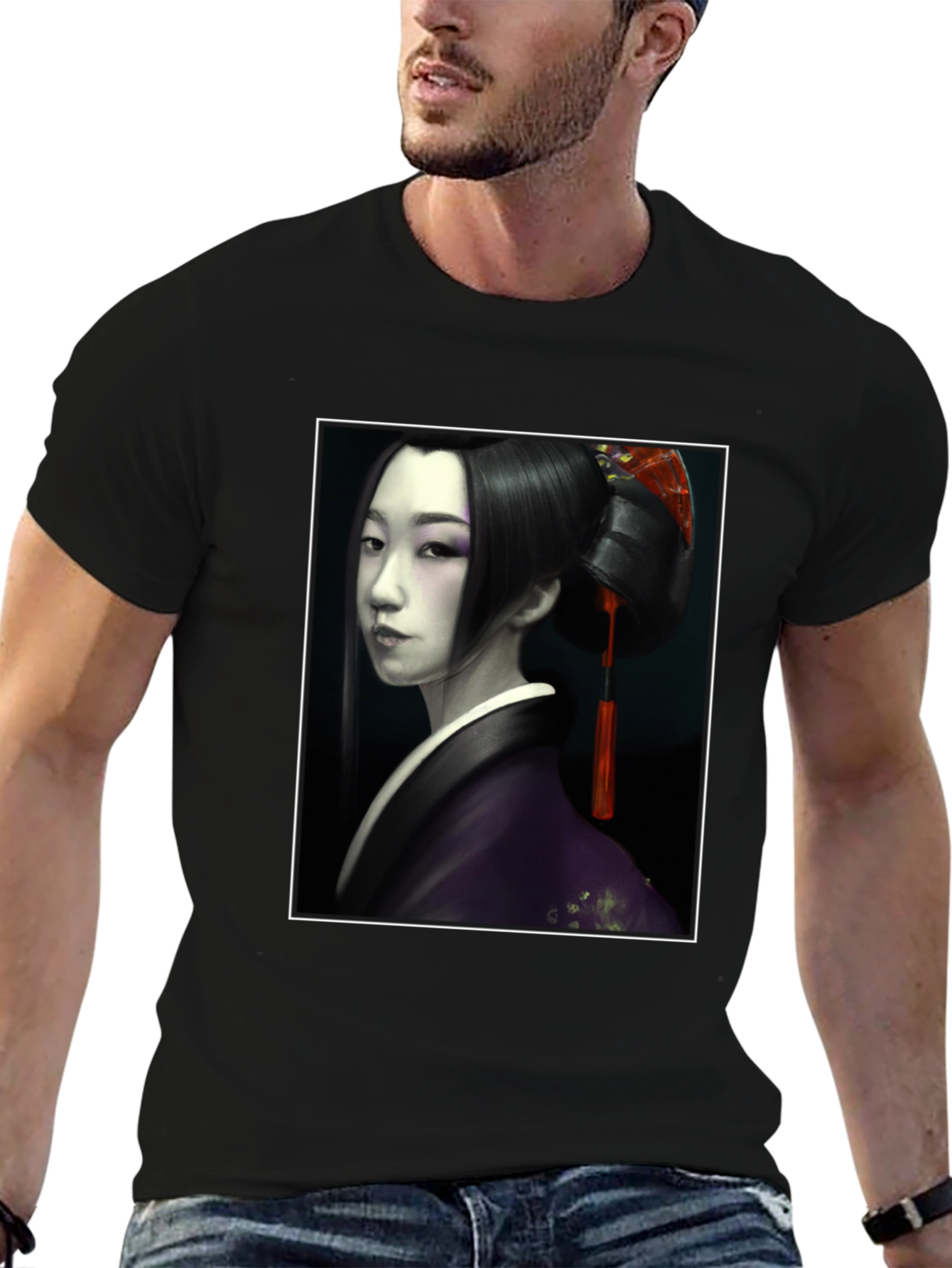Geisha Graphic Tee - Unisex Black T-Shirt