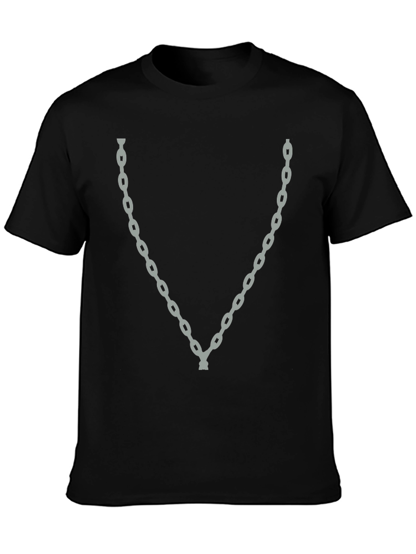 Chain Graphic Black T-Shirt - Casual Style