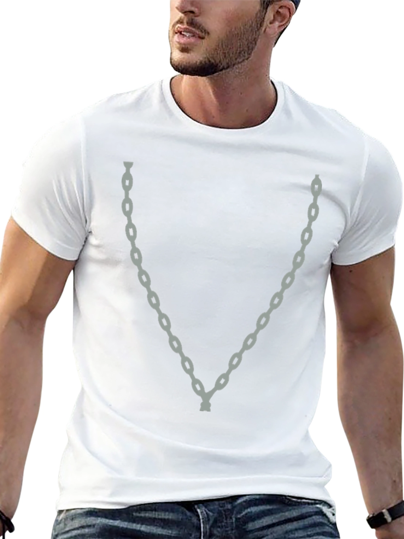 Chain Graphic Black T-Shirt - Casual Style