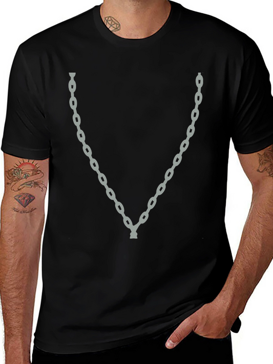 Chain Graphic Black T-Shirt - Casual Style