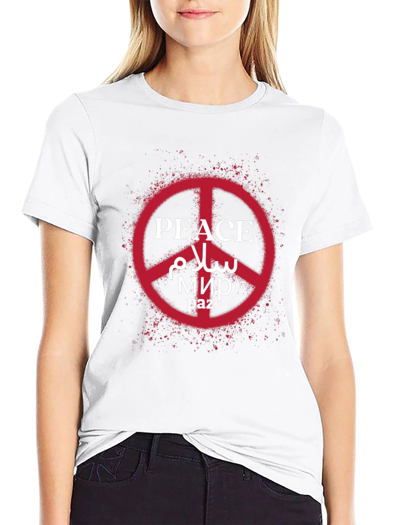 Peace Symbol T-Shirt: Multi-Language Peace Design