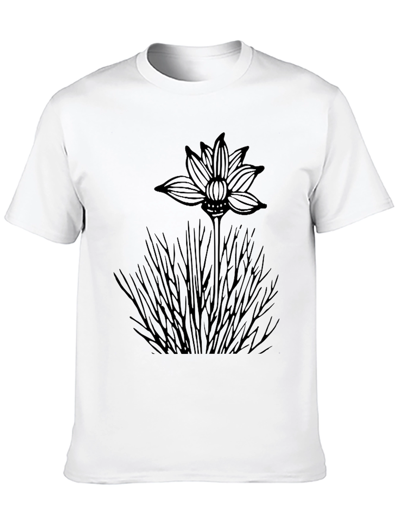 Black Floral Graphic Tee for Men