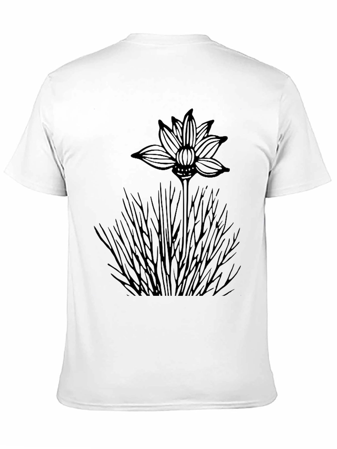 Black Floral Graphic Tee for Men