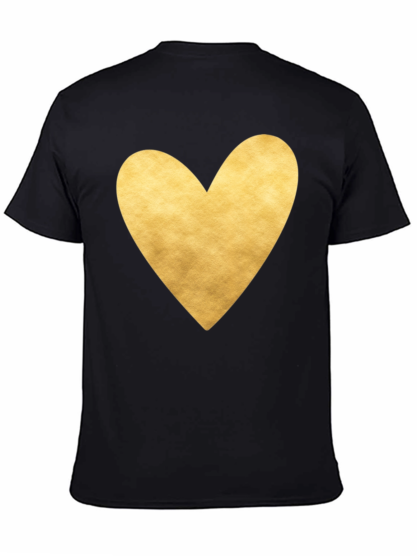 Heart Print T-Shirt - Black - Casual Tee