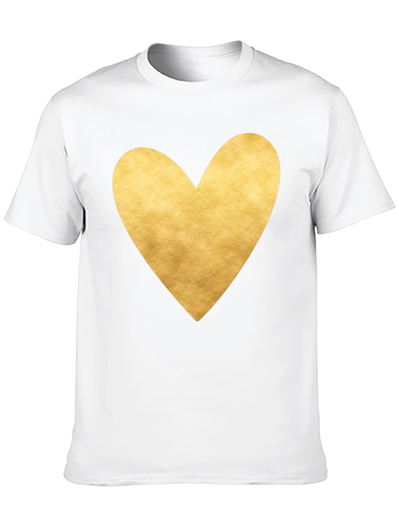 Heart Print T-Shirt - Black - Casual Tee