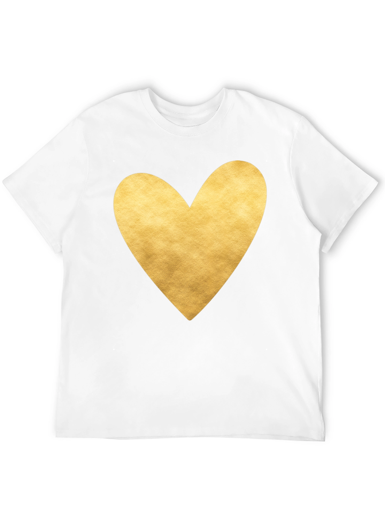 Heart Print T-Shirt - Black - Casual Tee