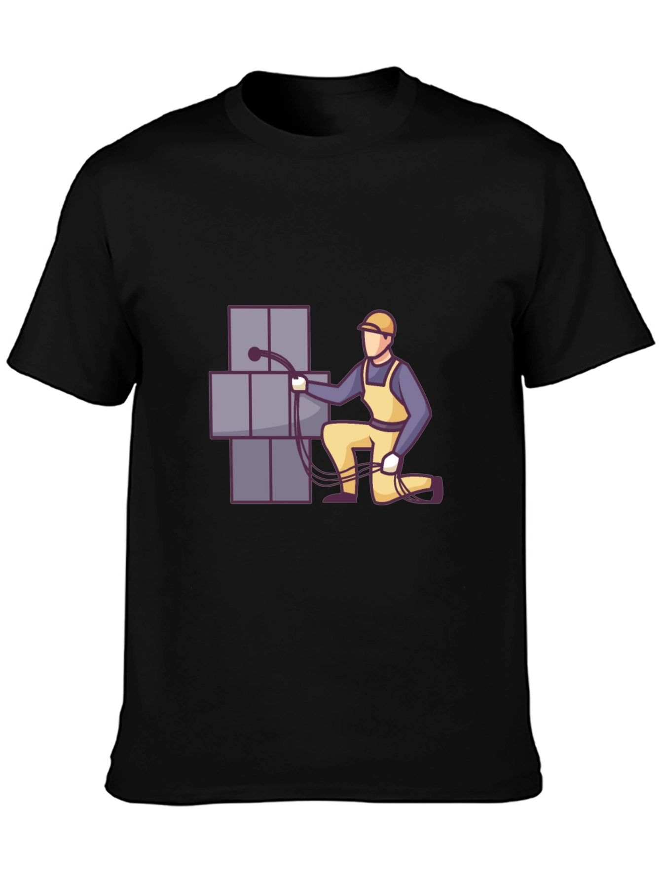 Electrician Graphic Tee - Black Cotton T-Shirt