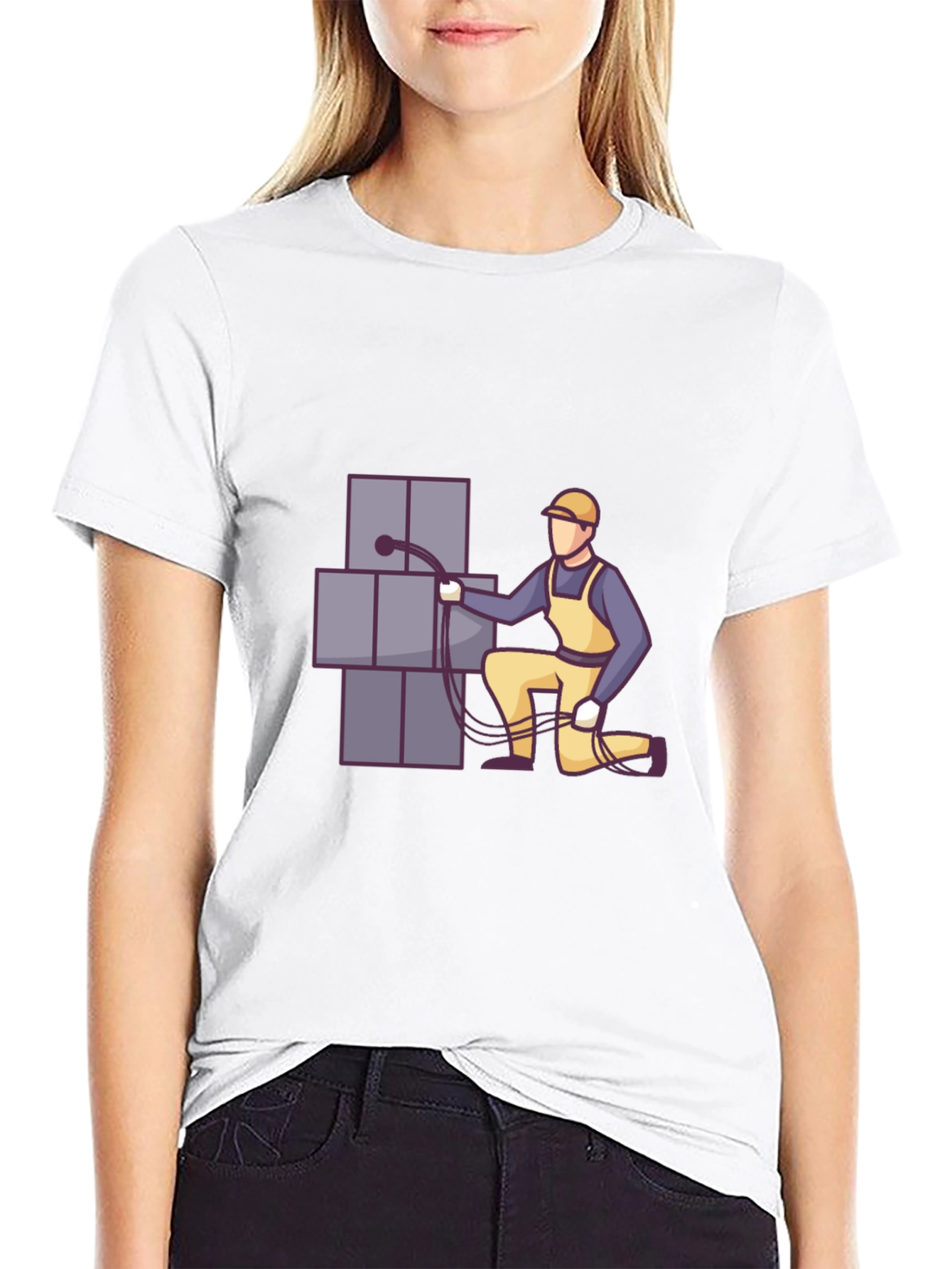 Electrician Graphic Tee - Black Cotton T-Shirt