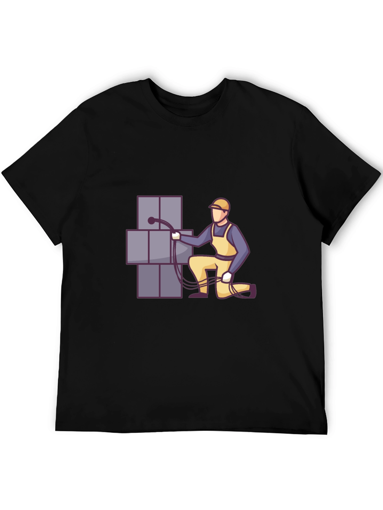 Electrician Graphic Tee - Black Cotton T-Shirt