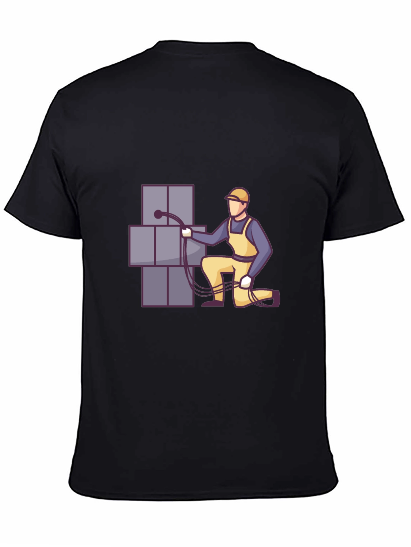 Electrician Graphic Tee - Black Cotton T-Shirt