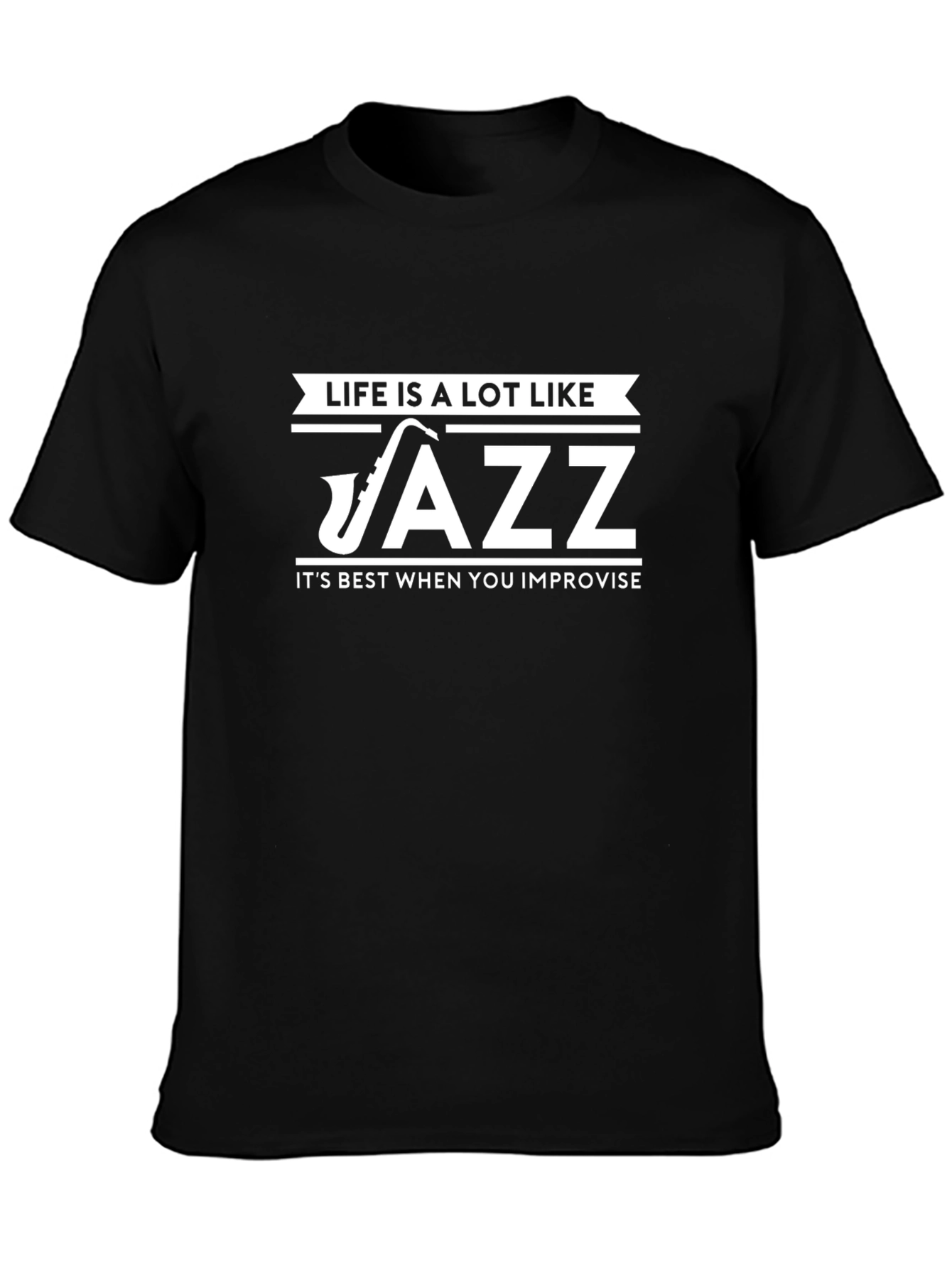 Life is Like Jazz Improv Tee - Black