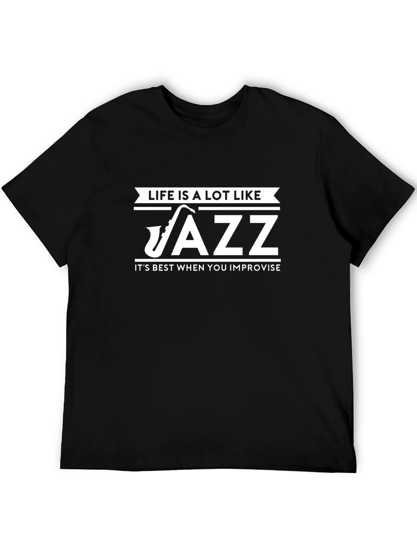 Life is Like Jazz Improv Tee - Black