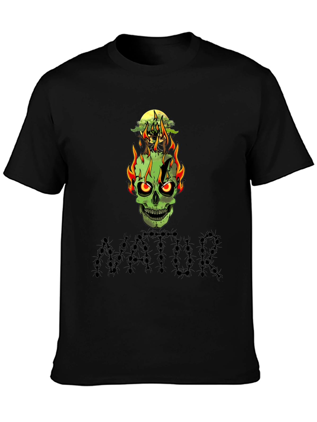 Skull Graphic Tee -  Natur Black T-Shirt