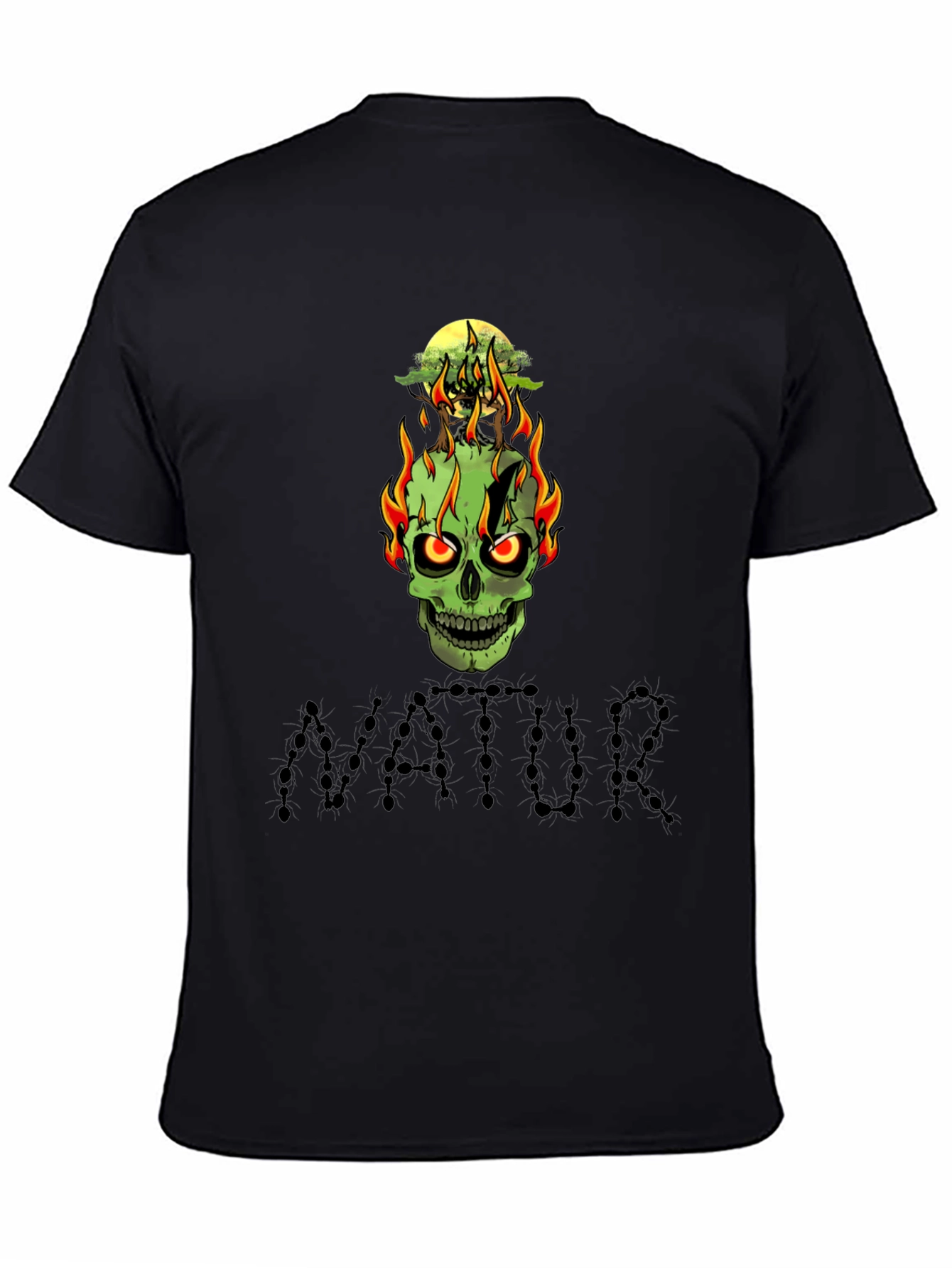Skull Graphic Tee -  Natur Black T-Shirt
