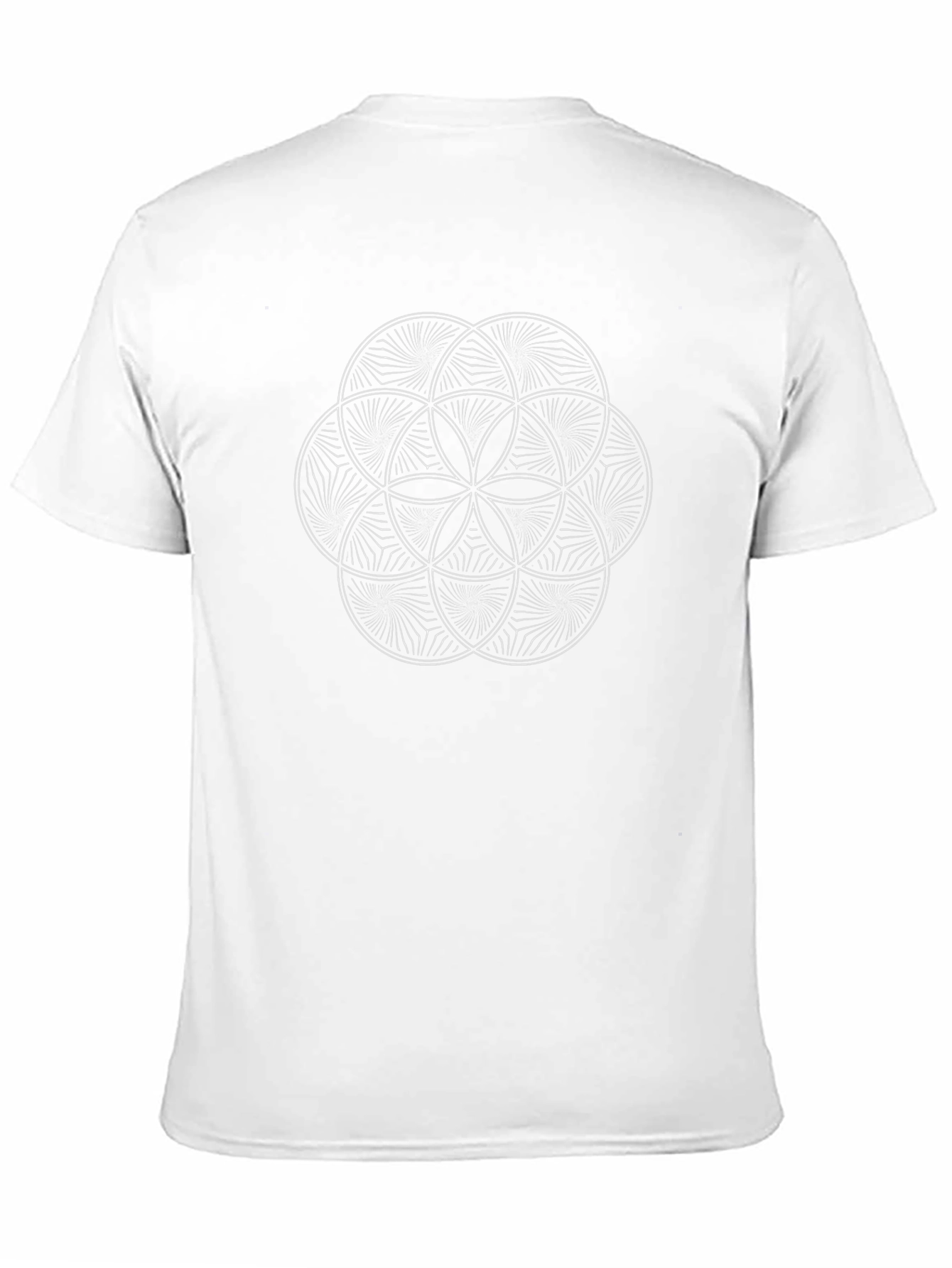 Geometric Flower of Life Graphic Tee - Black