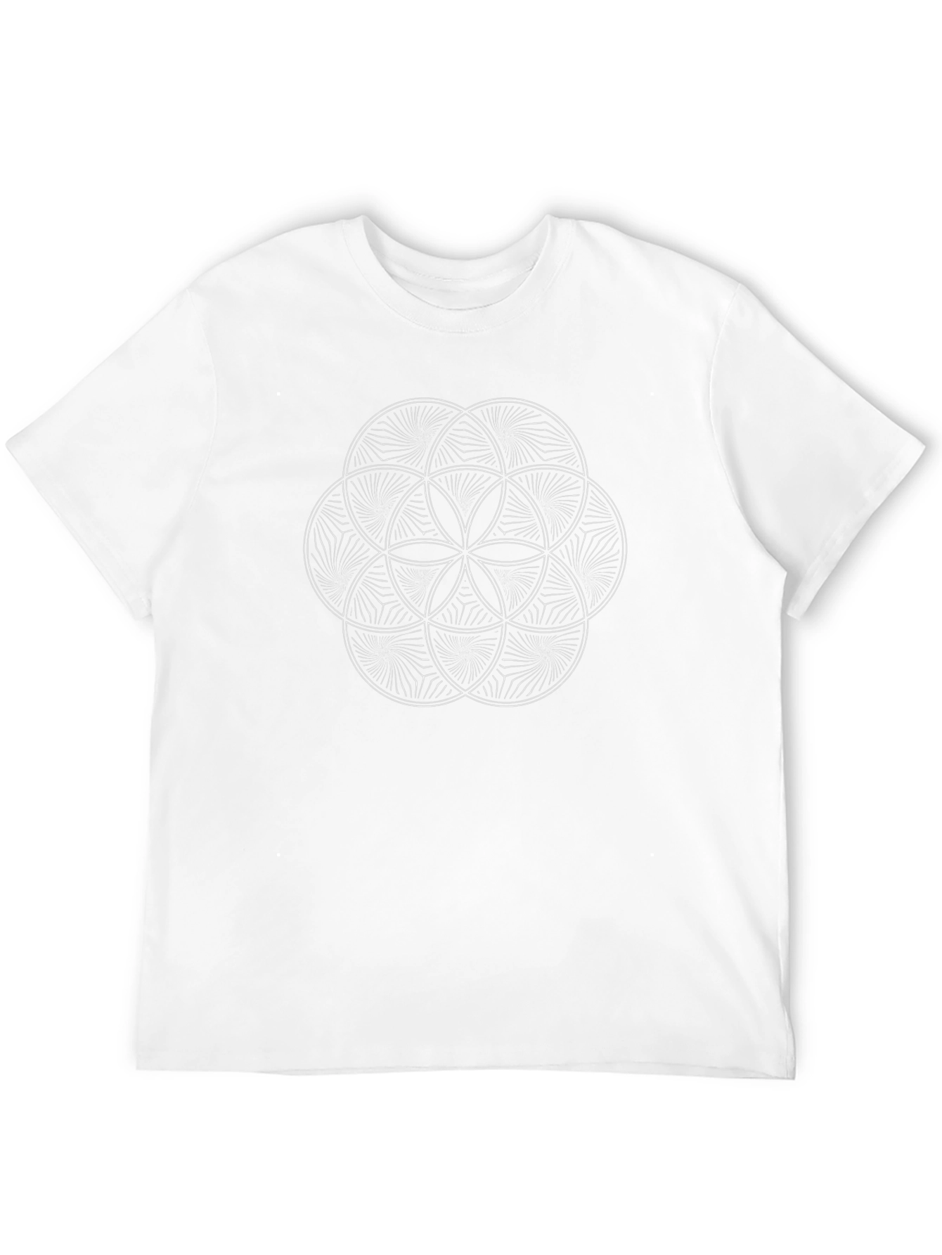 Geometric Flower of Life Graphic Tee - Black