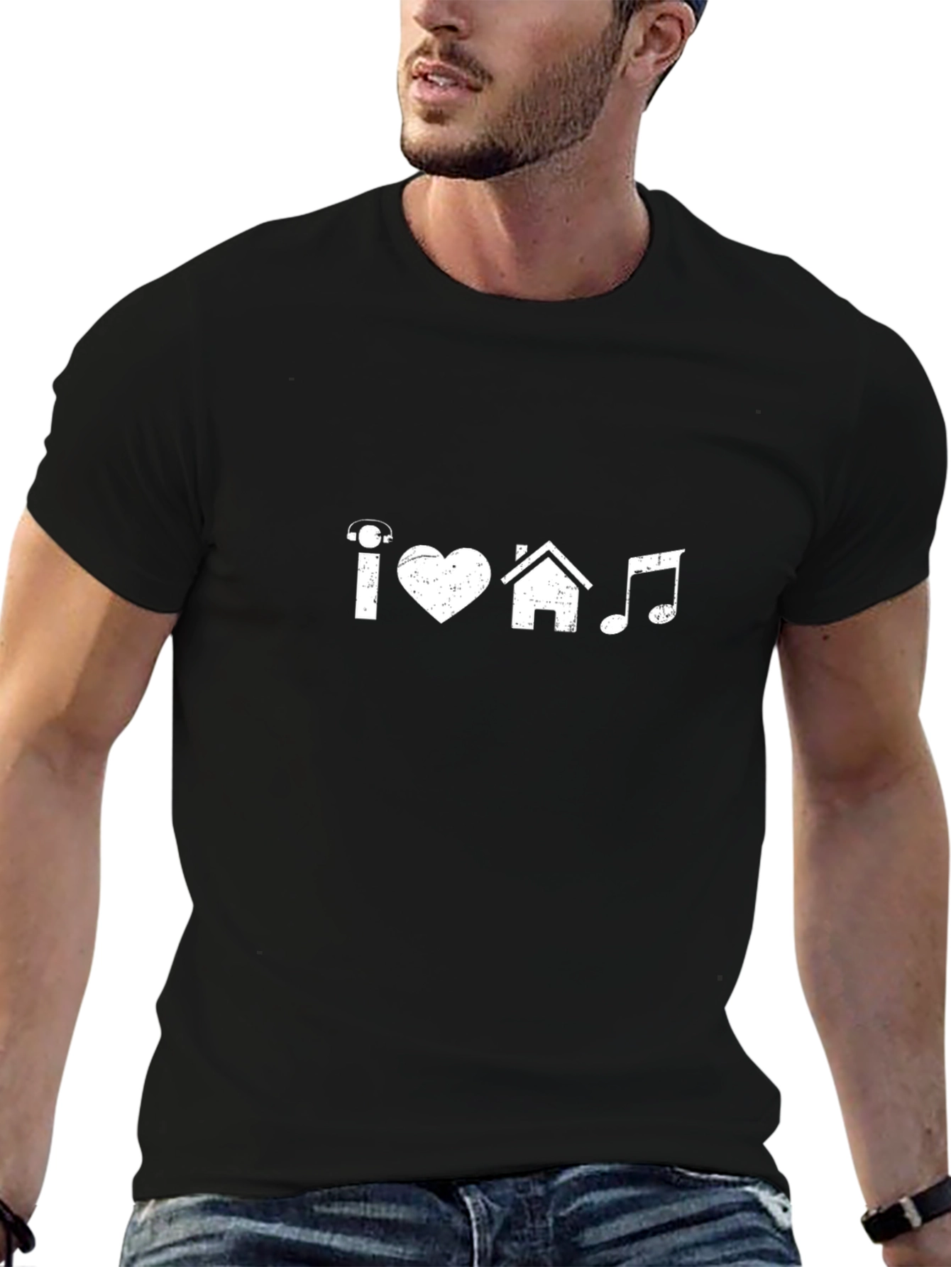 I Love House Music T-Shirt - Black Cotton Tee