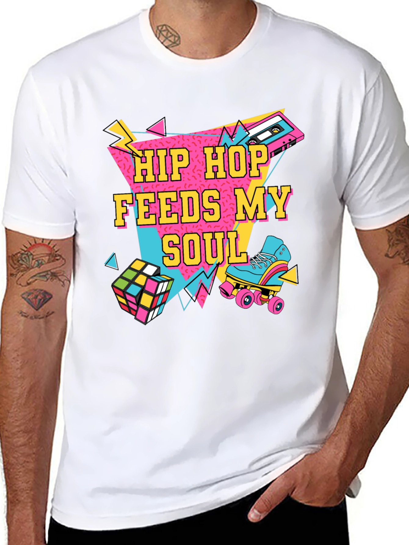 Hip Hop Feeds My Soul 80s Retro T-Shirt