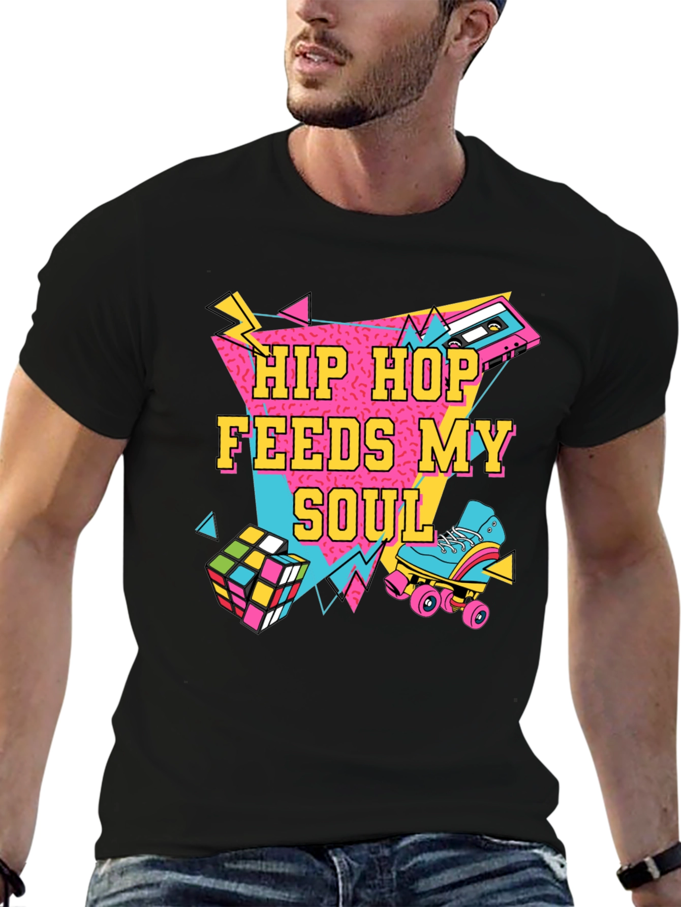 Hip Hop Feeds My Soul 80s Retro T-Shirt