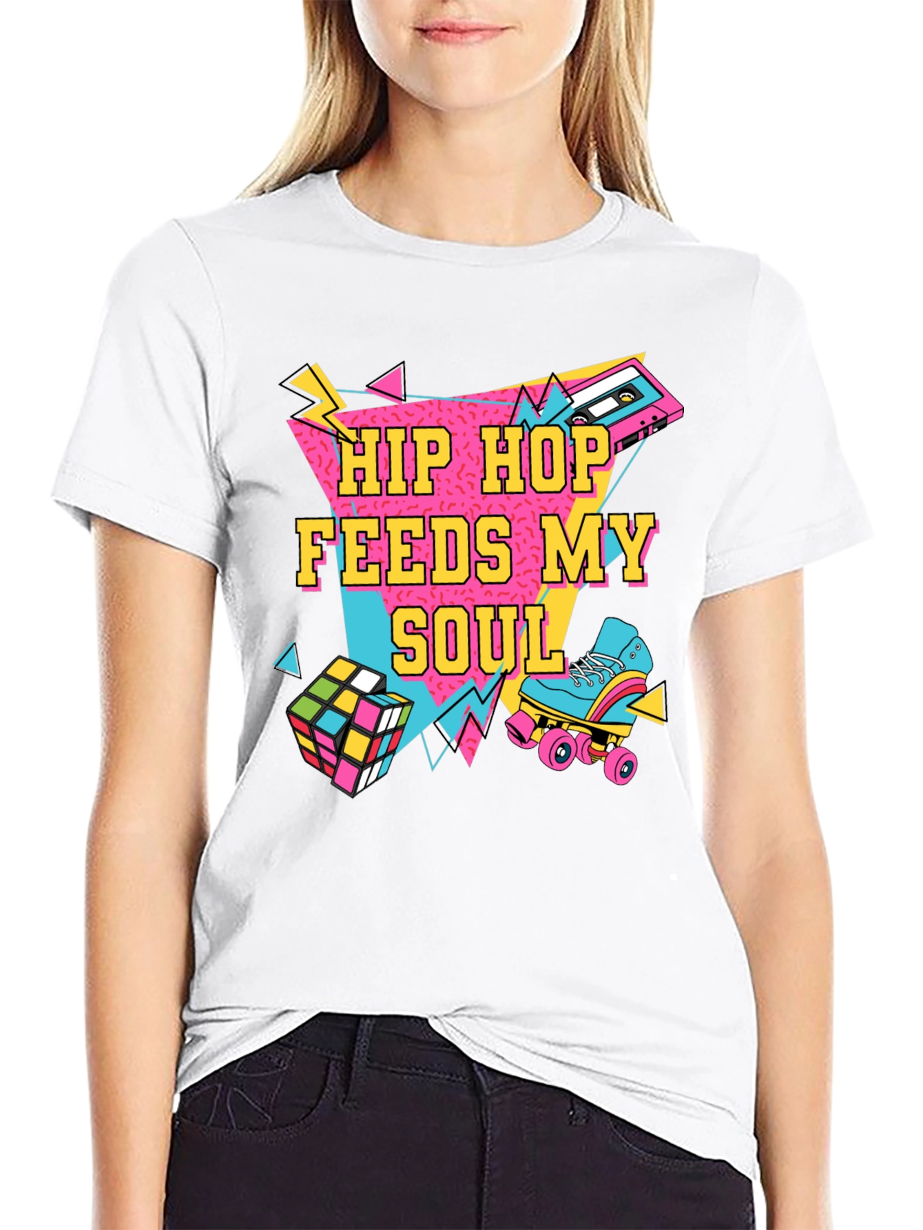 Hip Hop Feeds My Soul 80s Retro T-Shirt