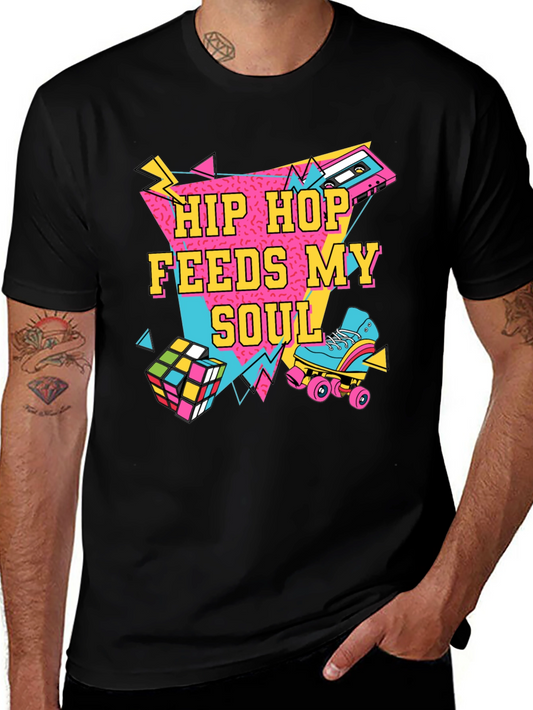 Hip Hop Feeds My Soul 80s Retro T-Shirt