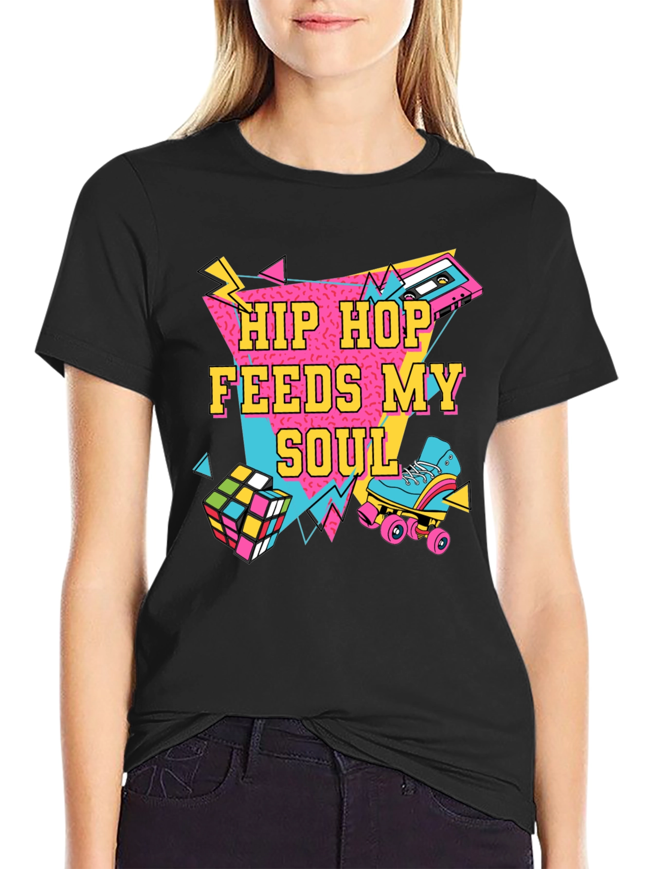 Hip Hop Feeds My Soul 80s Retro T-Shirt