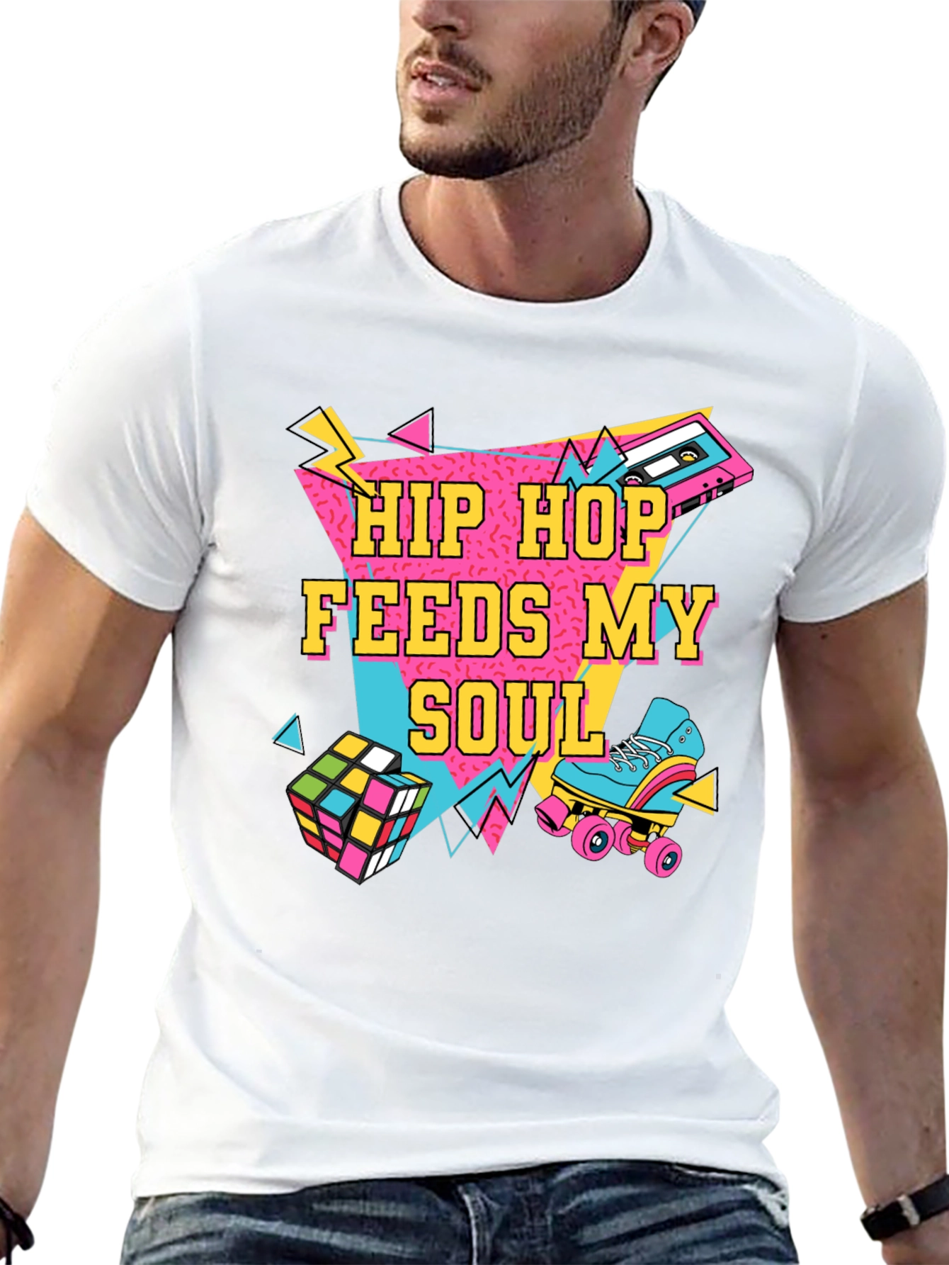 Hip Hop Feeds My Soul 80s Retro T-Shirt