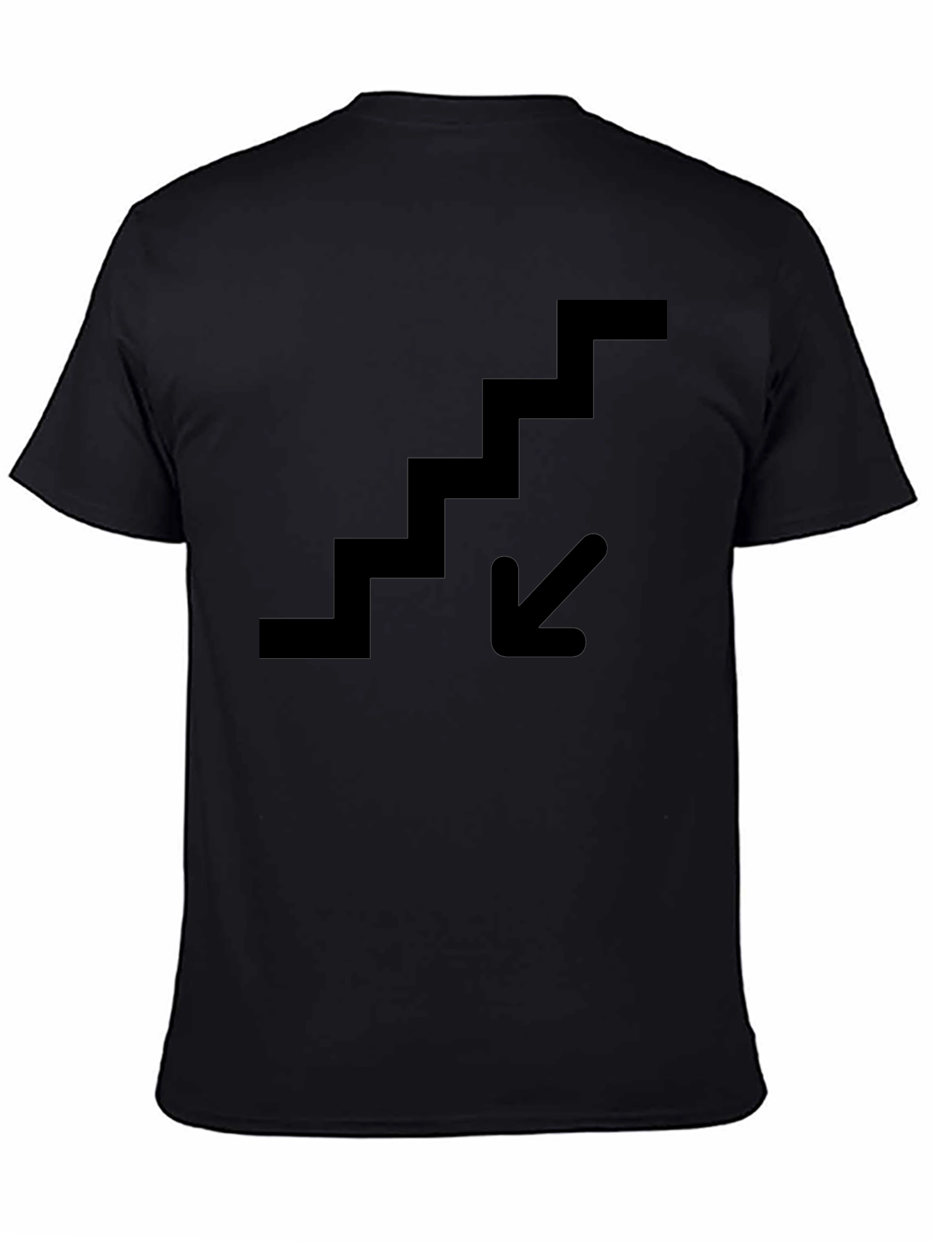 Downstairs Graphic Tee - Black Cotton T-Shirt