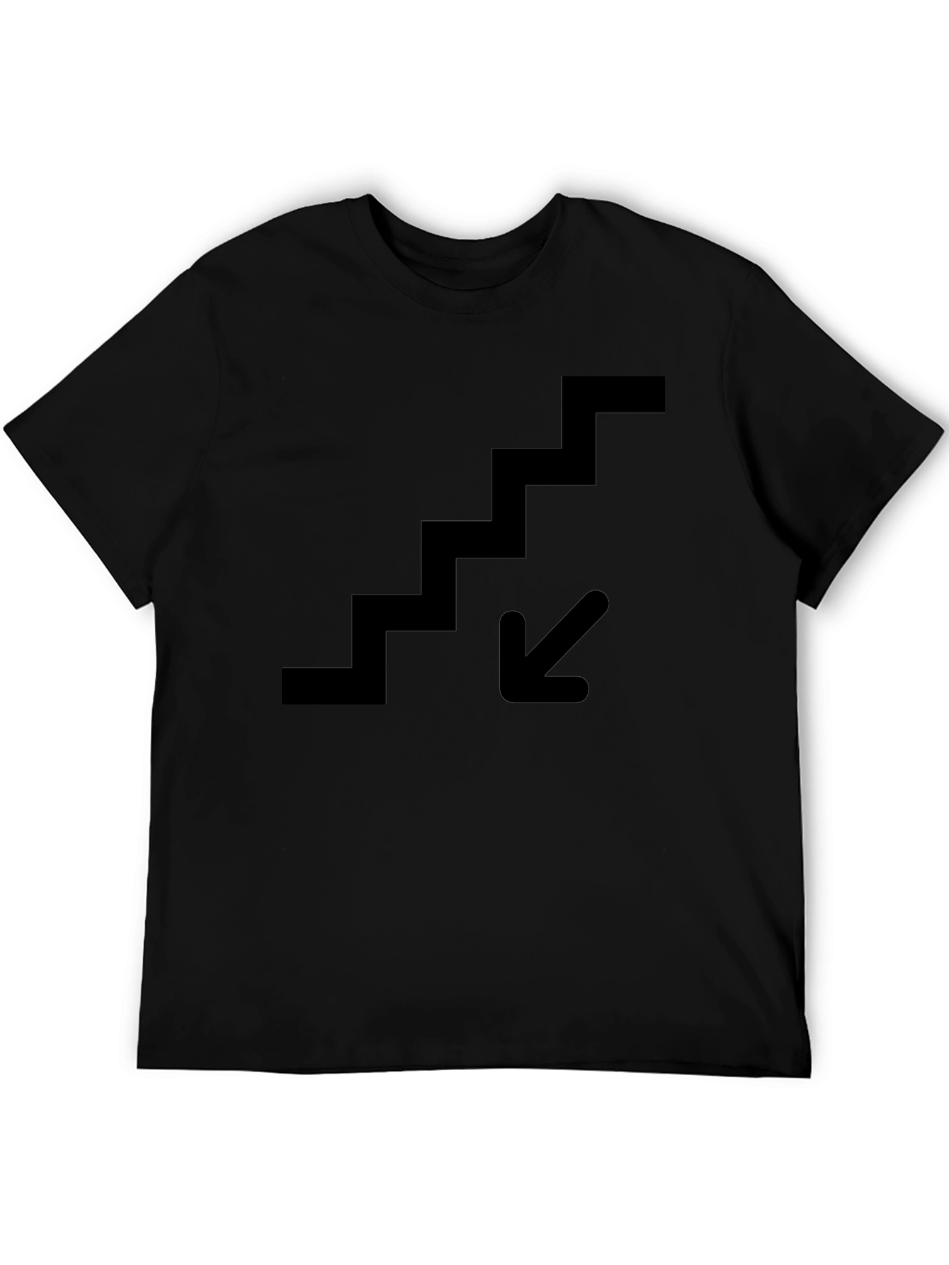 Downstairs Graphic Tee - Black Cotton T-Shirt