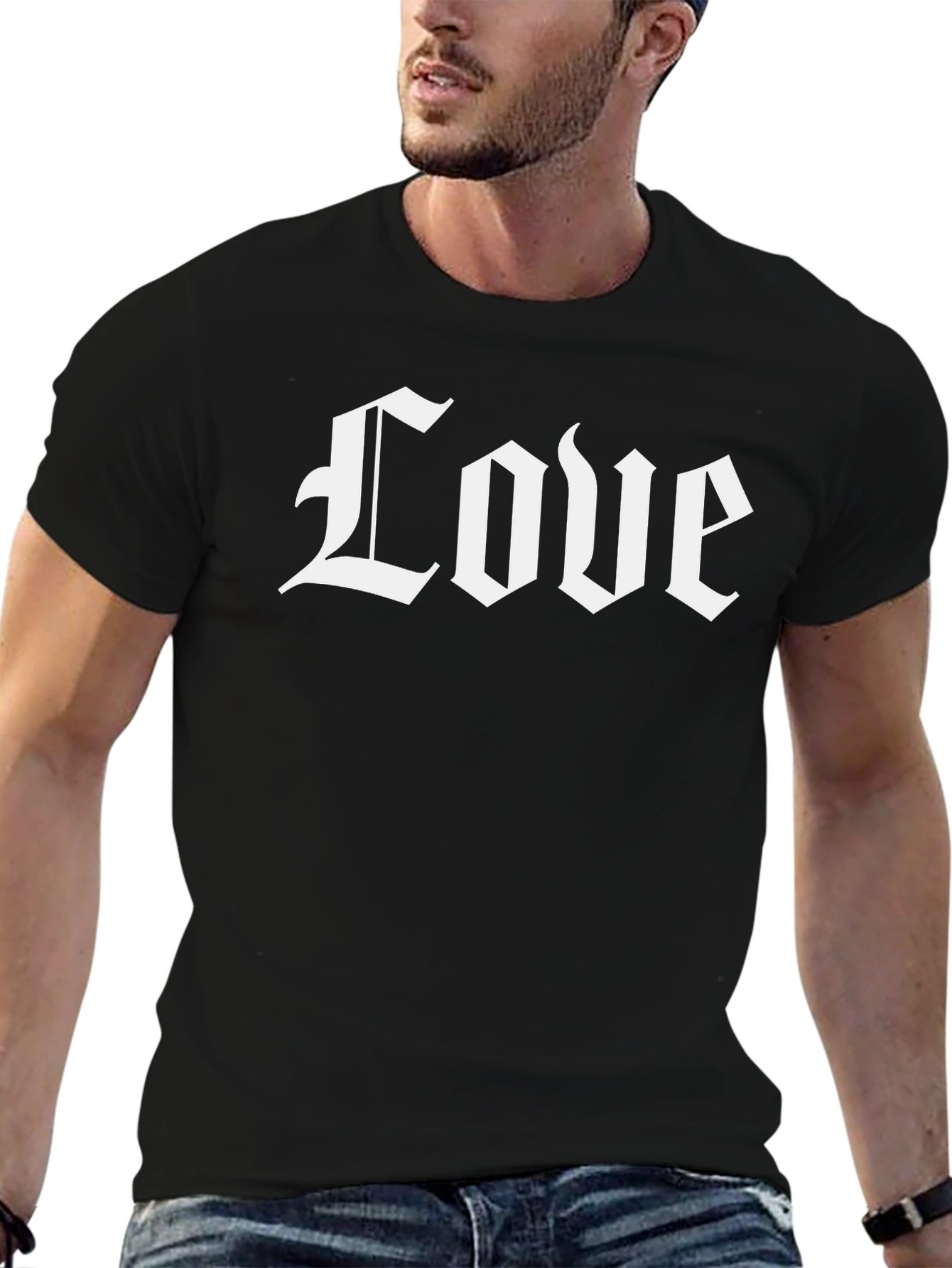 Love Graphic Tee - Gothic Style Print