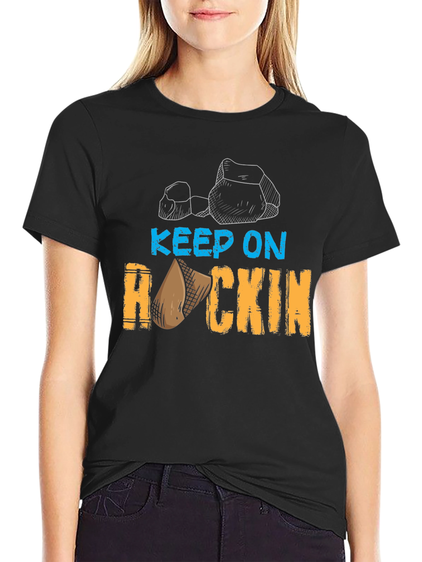 Keep On Rockin T-Shirt - Casual Graphic Tee