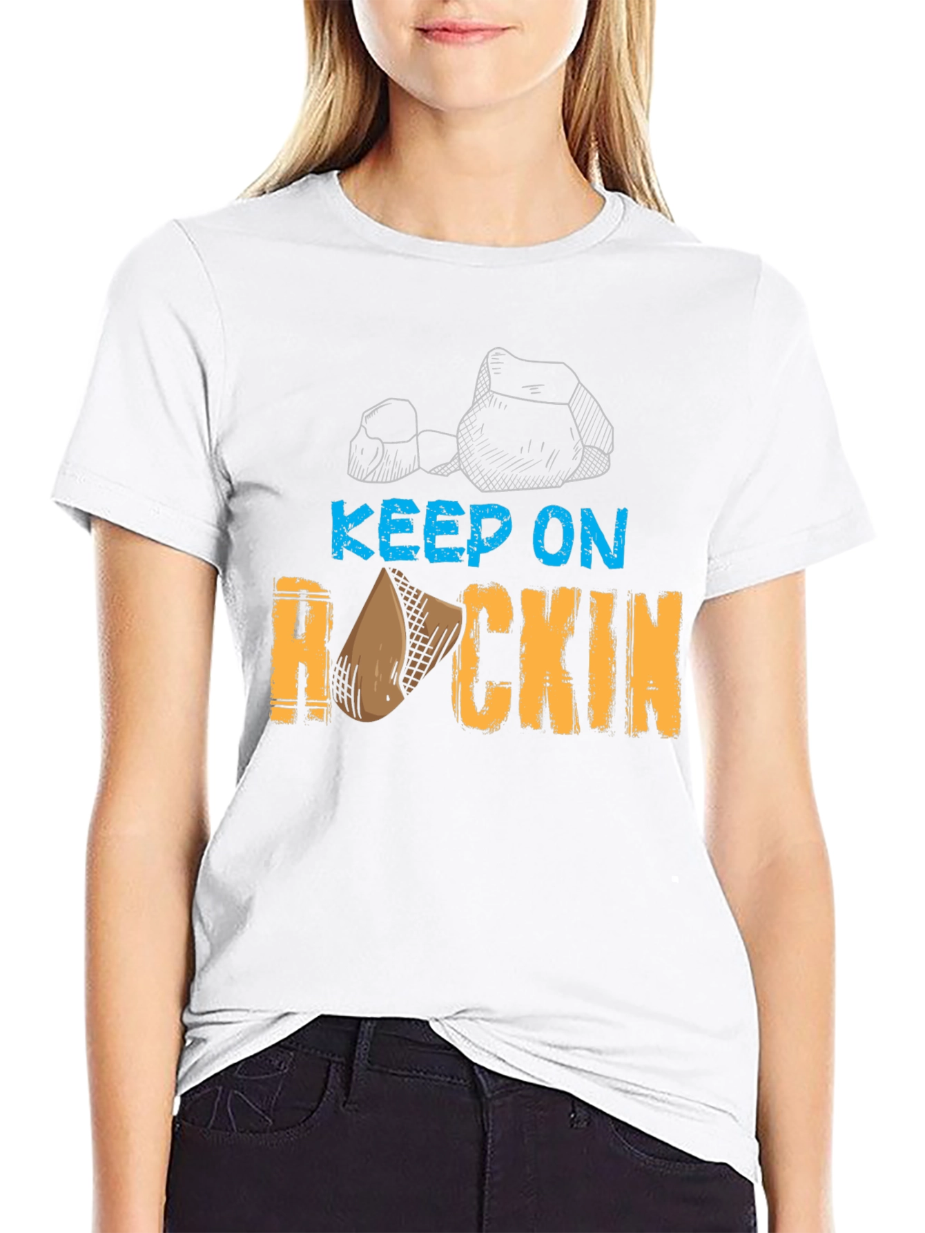 Keep On Rockin T-Shirt - Casual Graphic Tee