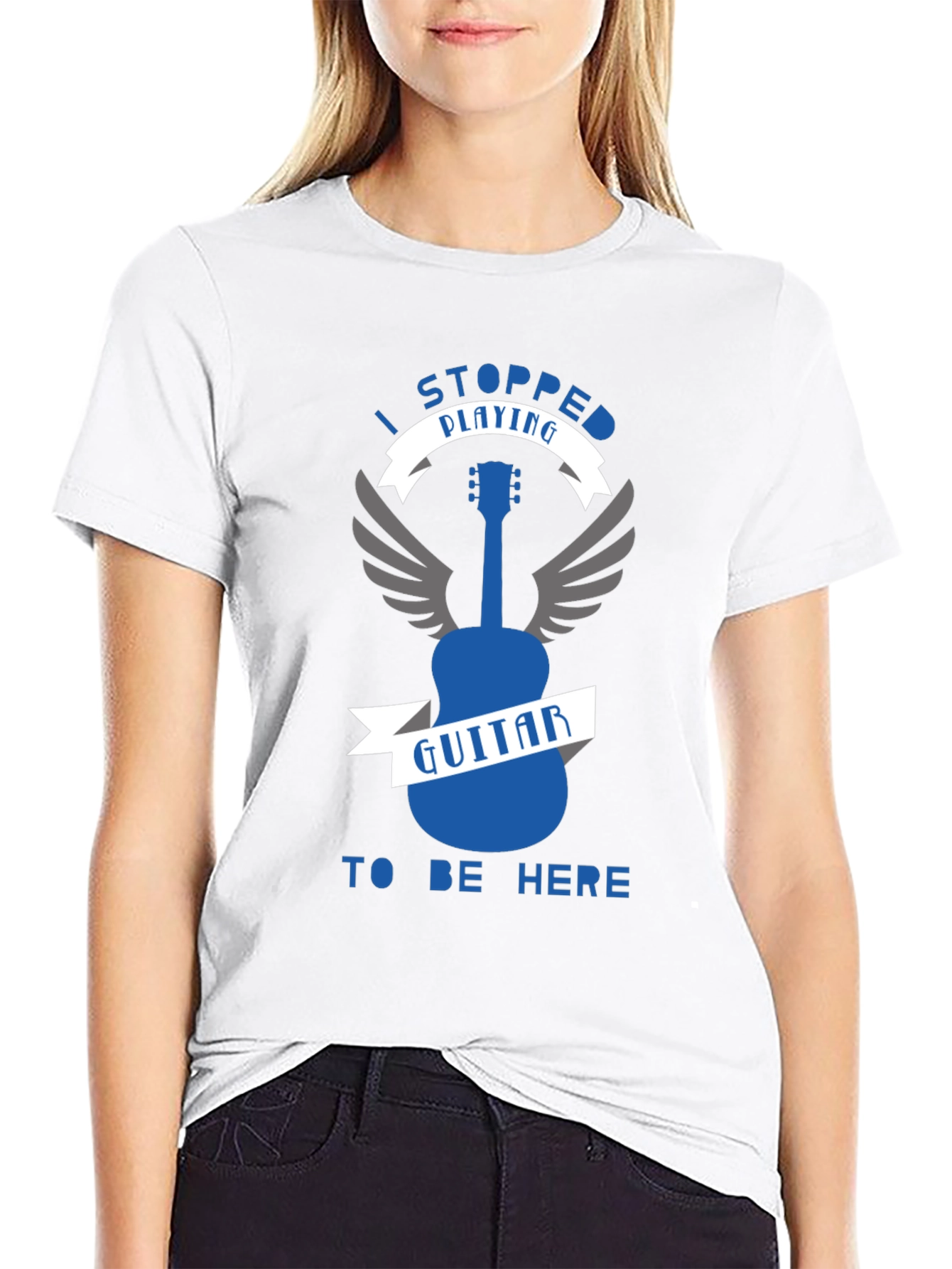 I Stopped Playing Guitar T-Shirt - Funny Musician Tee
