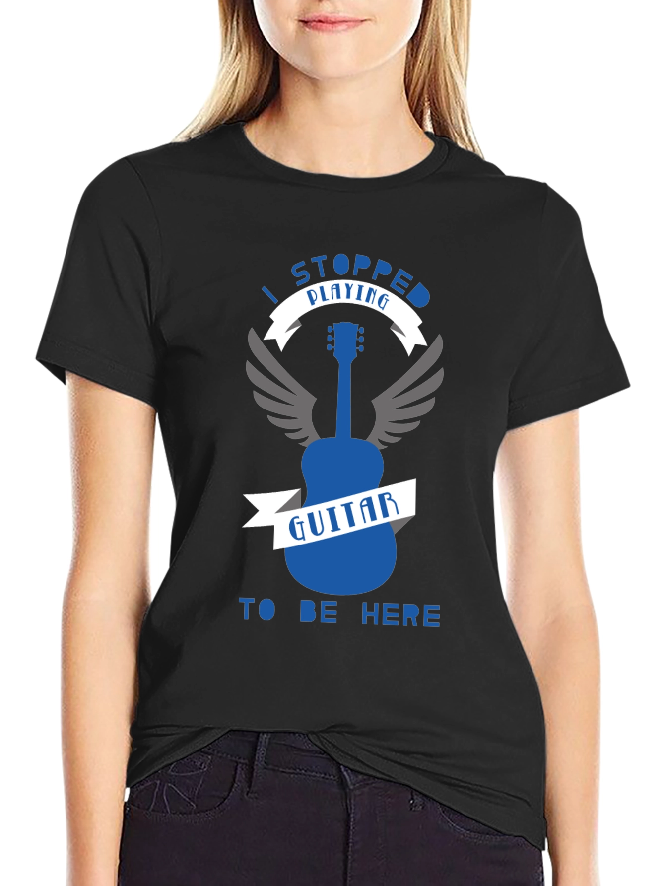 I Stopped Playing Guitar T-Shirt - Funny Musician Tee