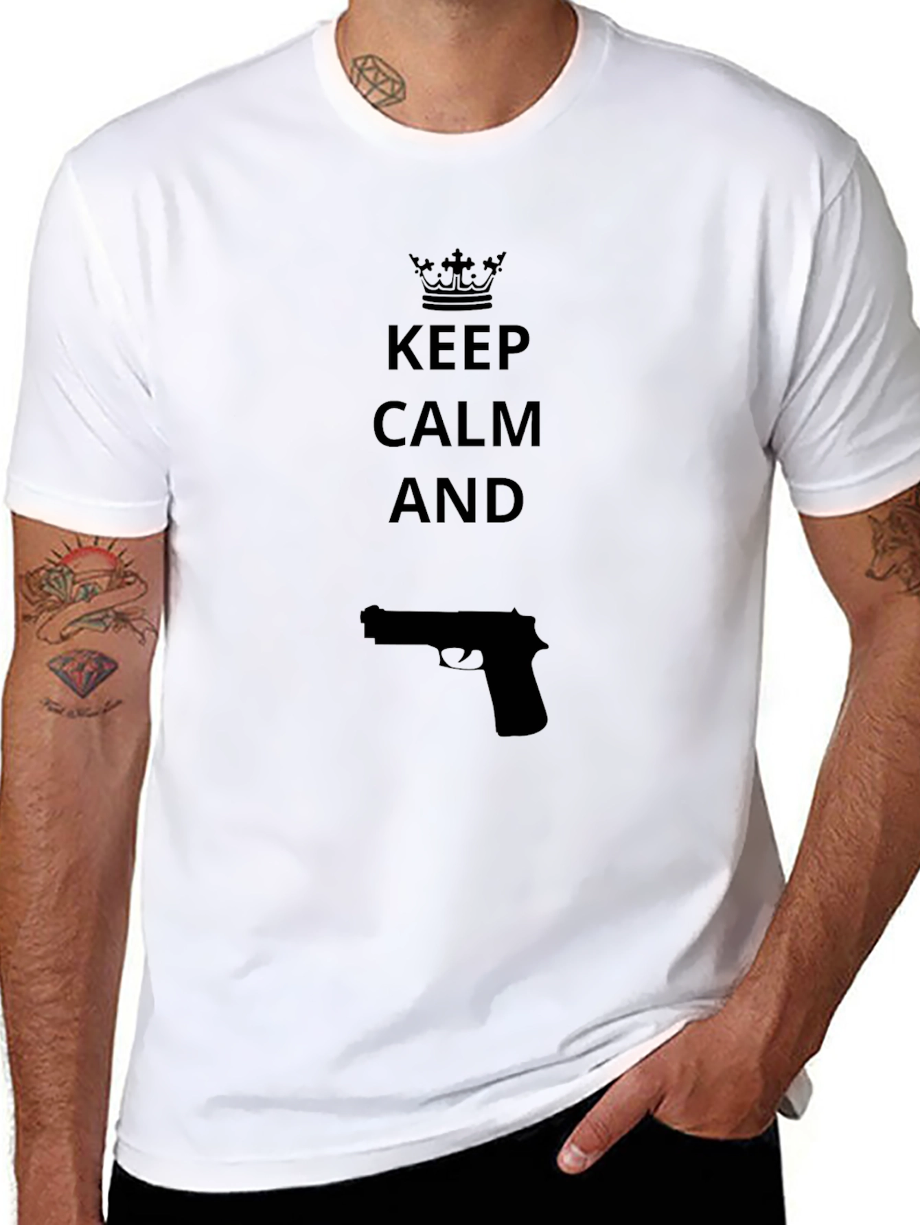 Keep Calm Gun T-Shirt - Edgy Novelty Design