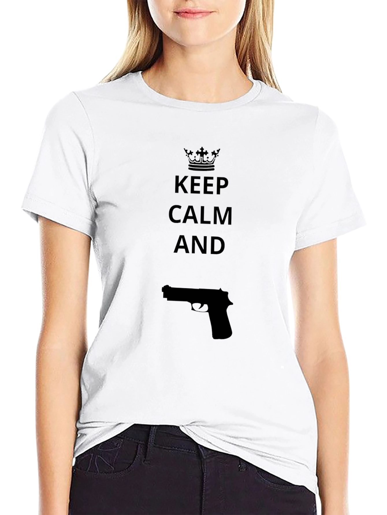 Keep Calm Gun T-Shirt - Edgy Novelty Design