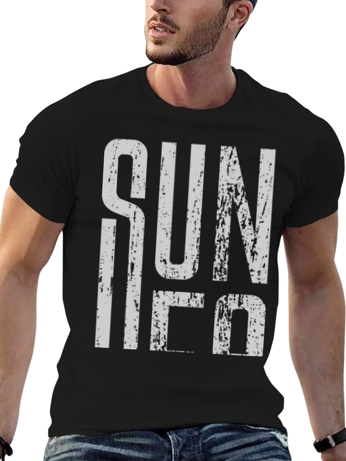 Sun Ra Distressed Graphic T-Shirt - Black