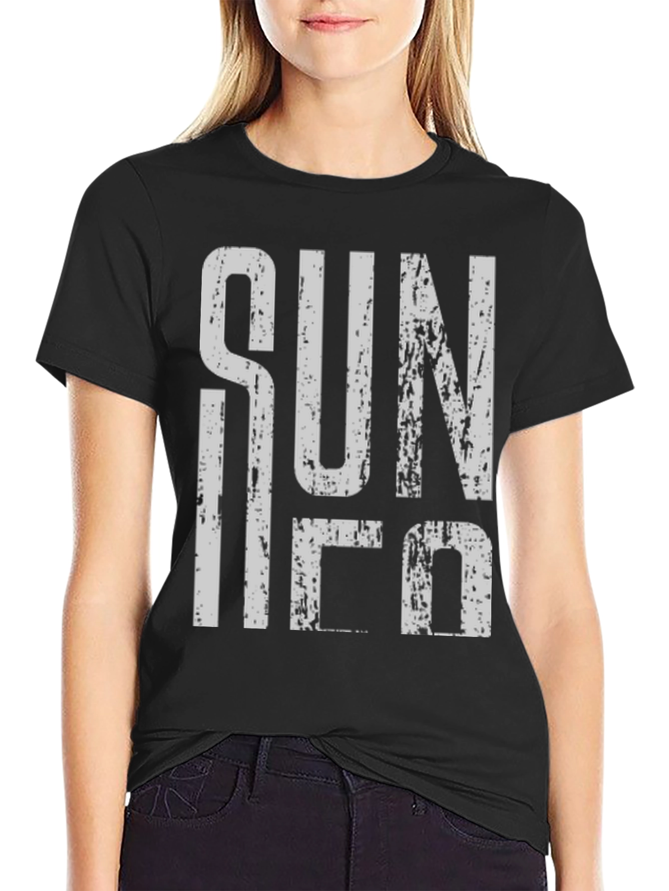 Sun Ra Distressed Graphic T-Shirt - Black
