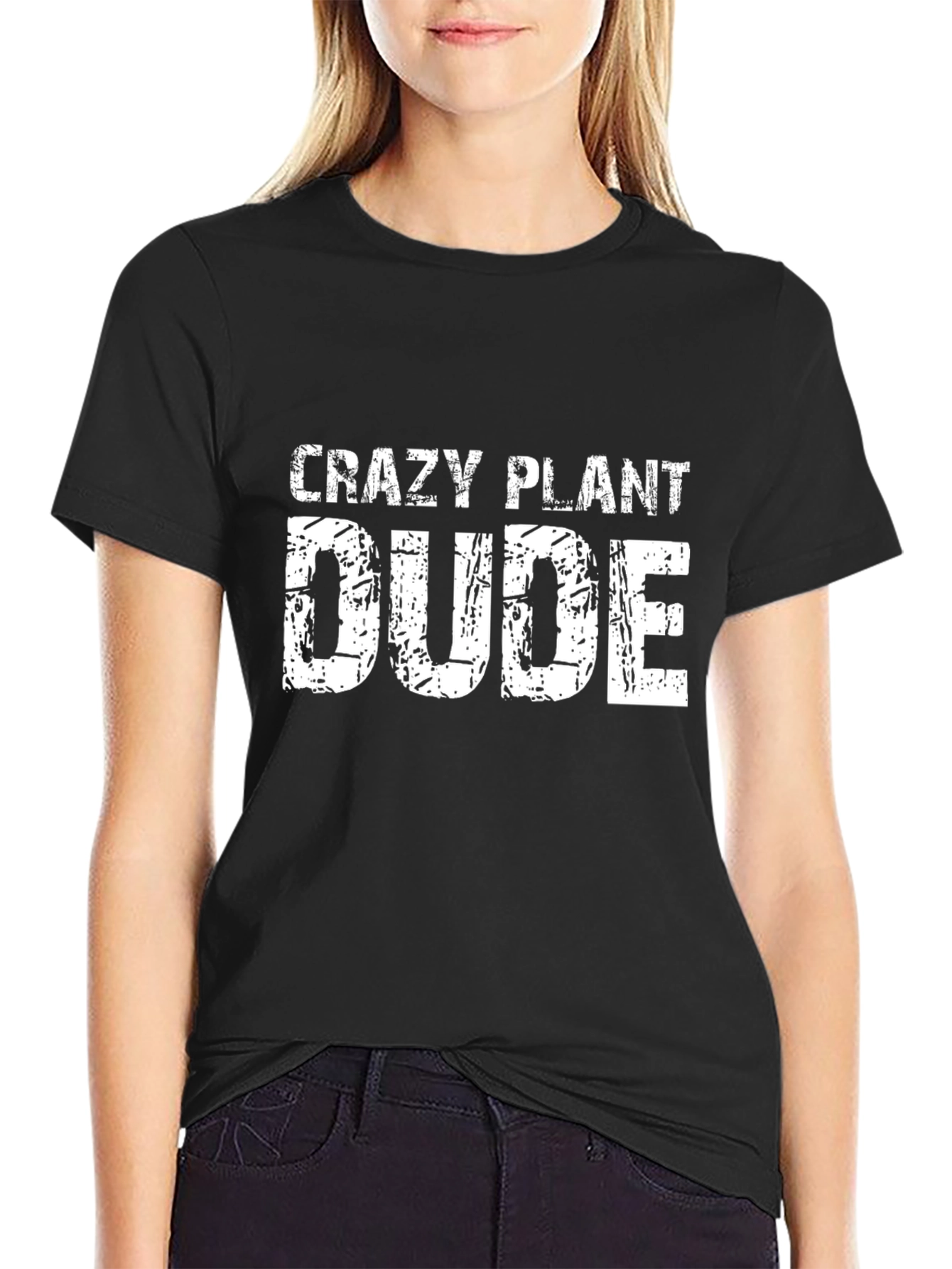 Crazy Plant Dude Black T-Shirt