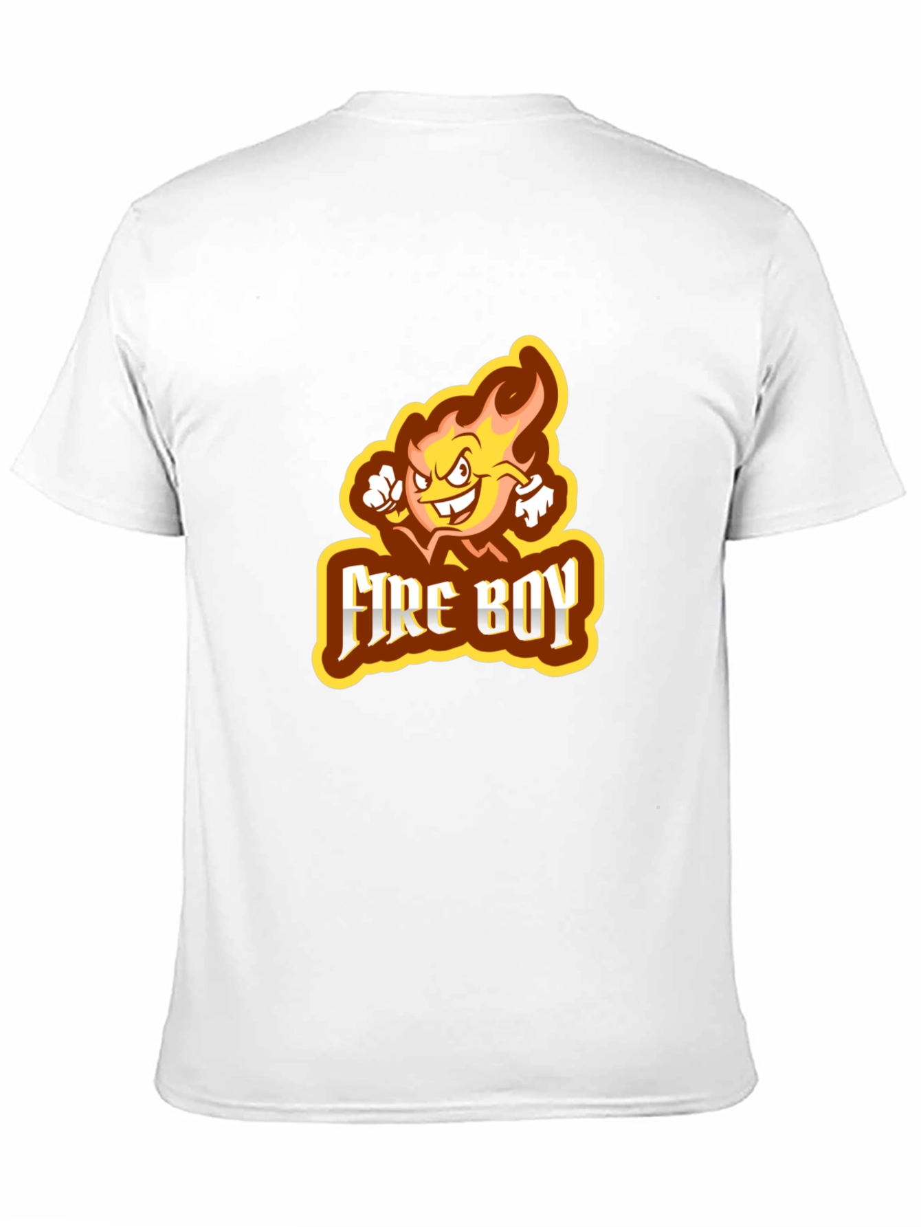 Fire Boy Graphic Print Black T-Shirt