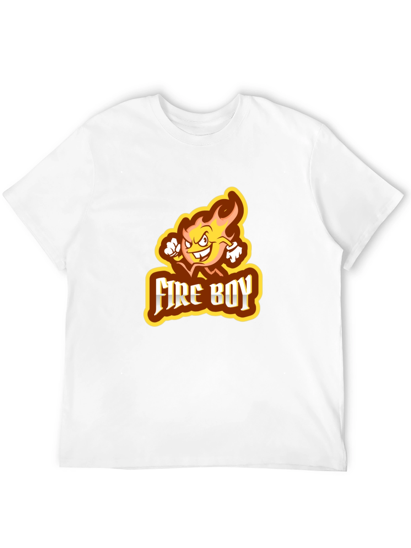 Fire Boy Graphic Print Black T-Shirt